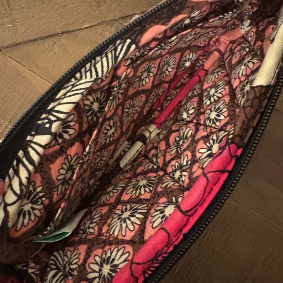 Vera Bradley Pink and Brown Floral Quilted Wristlet - Picture 3 of 4